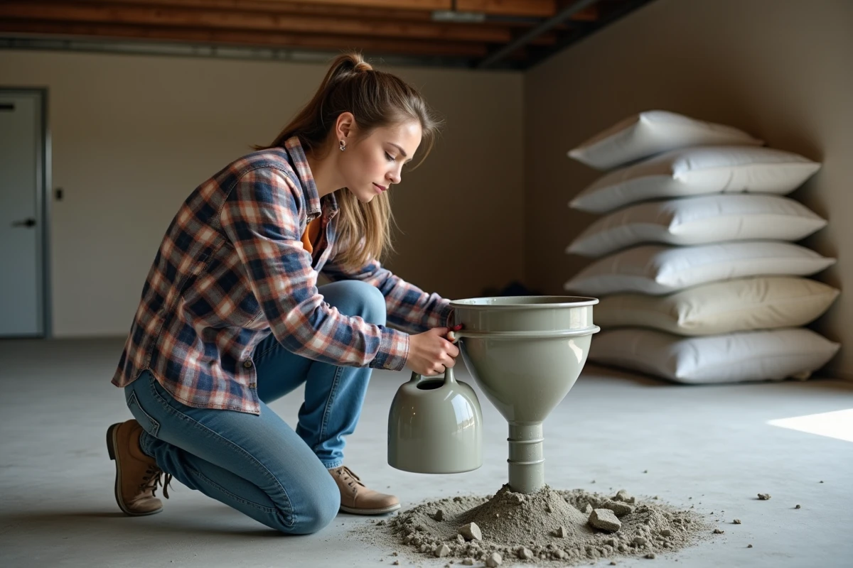 Jeune femme verse de l
