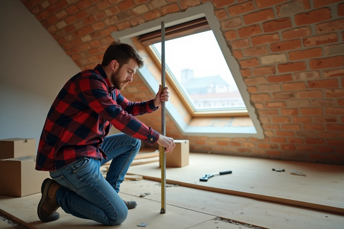 Jeune homme mesurant l